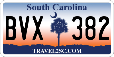 SC license plate BVX382