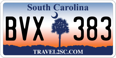 SC license plate BVX383