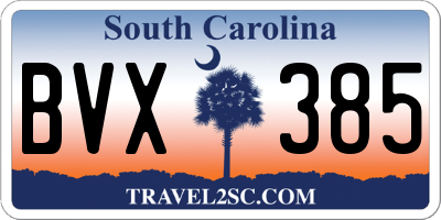 SC license plate BVX385