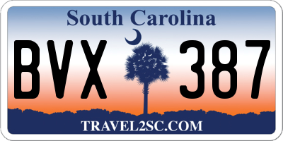 SC license plate BVX387