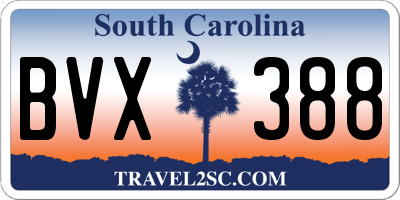 SC license plate BVX388
