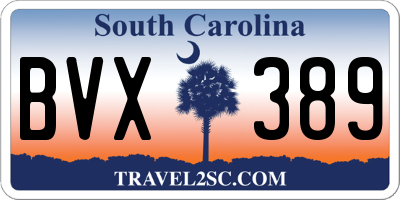 SC license plate BVX389