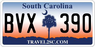 SC license plate BVX390