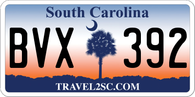 SC license plate BVX392