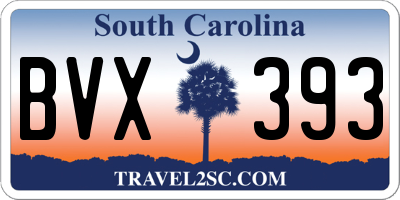 SC license plate BVX393