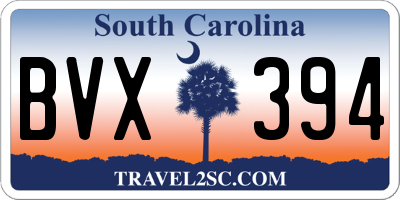 SC license plate BVX394