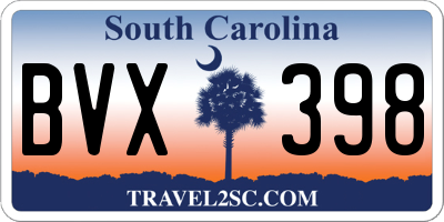 SC license plate BVX398