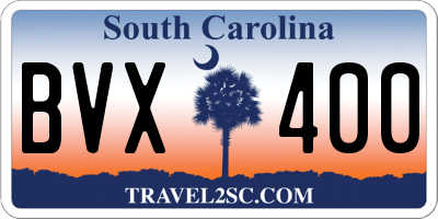 SC license plate BVX400