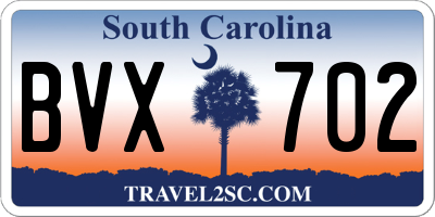 SC license plate BVX702