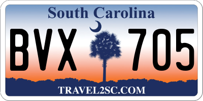 SC license plate BVX705