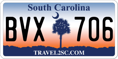 SC license plate BVX706