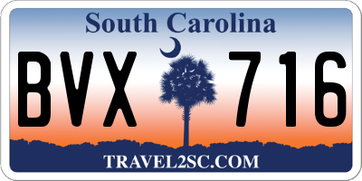 SC license plate BVX716