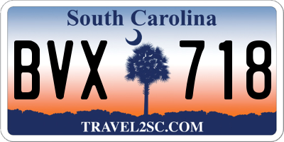 SC license plate BVX718