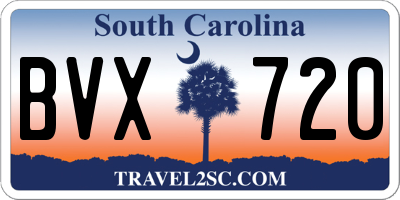 SC license plate BVX720