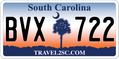 SC license plate BVX722