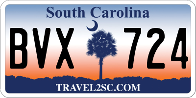 SC license plate BVX724