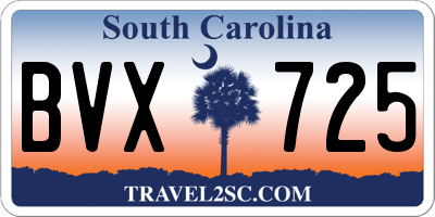 SC license plate BVX725