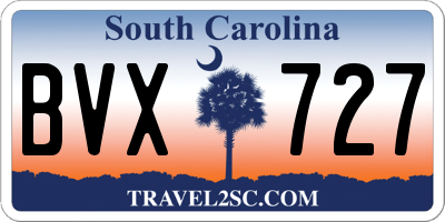SC license plate BVX727
