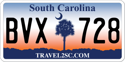 SC license plate BVX728