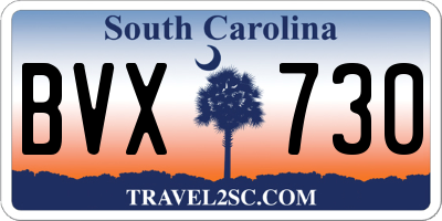 SC license plate BVX730