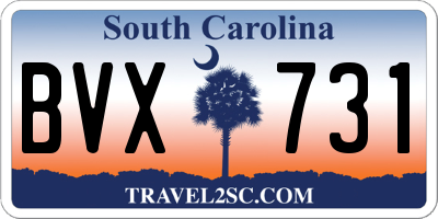 SC license plate BVX731