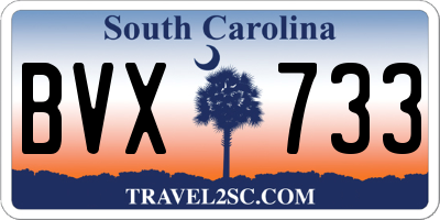 SC license plate BVX733