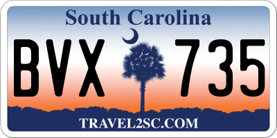 SC license plate BVX735