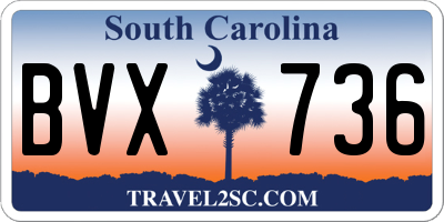 SC license plate BVX736