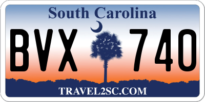 SC license plate BVX740