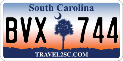 SC license plate BVX744