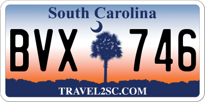 SC license plate BVX746
