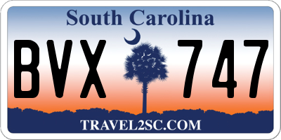 SC license plate BVX747