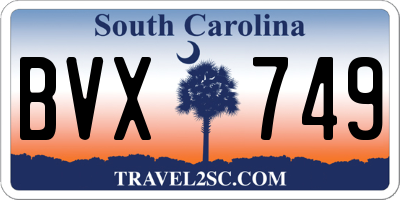 SC license plate BVX749