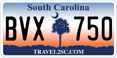 SC license plate BVX750
