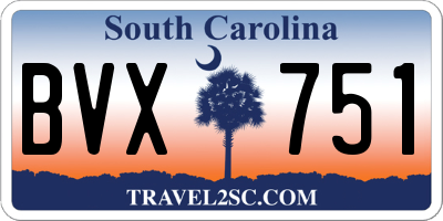 SC license plate BVX751