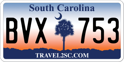 SC license plate BVX753