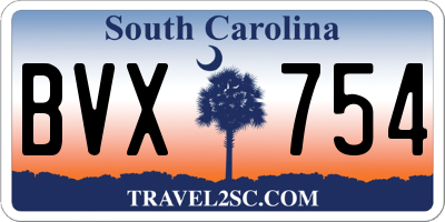 SC license plate BVX754