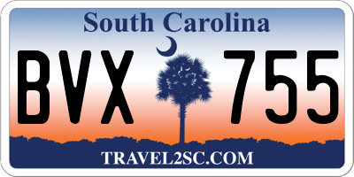 SC license plate BVX755