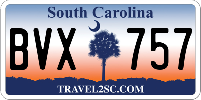 SC license plate BVX757