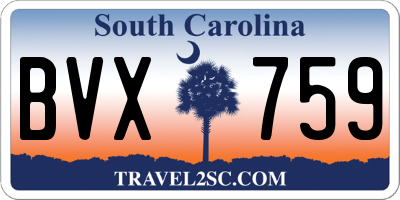 SC license plate BVX759