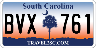 SC license plate BVX761