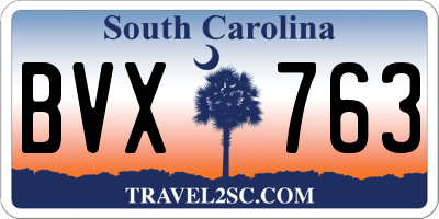 SC license plate BVX763