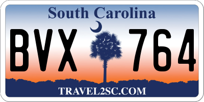 SC license plate BVX764