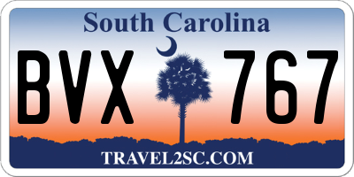 SC license plate BVX767