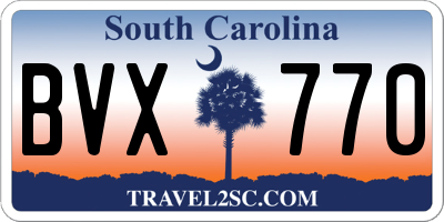 SC license plate BVX770