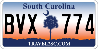 SC license plate BVX774