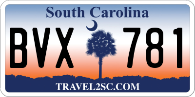 SC license plate BVX781