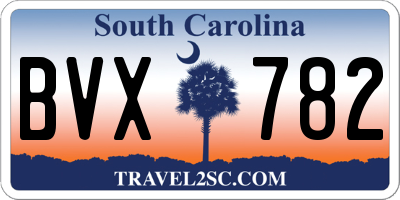 SC license plate BVX782