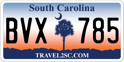 SC license plate BVX785
