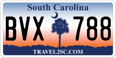 SC license plate BVX788